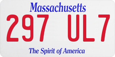 MA license plate 297UL7