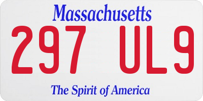 MA license plate 297UL9