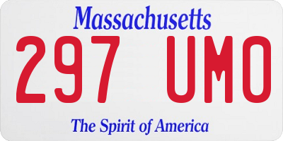 MA license plate 297UM0