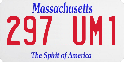 MA license plate 297UM1