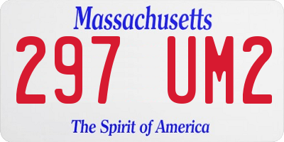 MA license plate 297UM2
