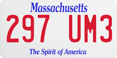 MA license plate 297UM3