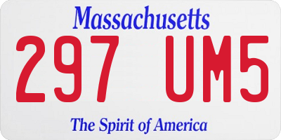 MA license plate 297UM5