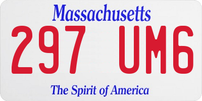 MA license plate 297UM6