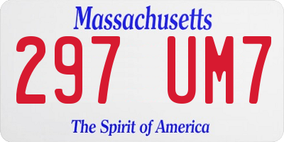 MA license plate 297UM7