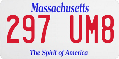 MA license plate 297UM8