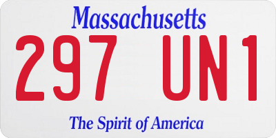MA license plate 297UN1