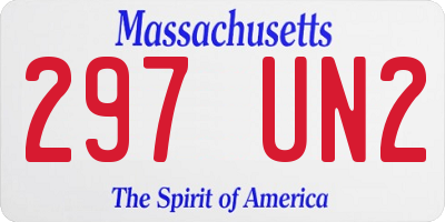 MA license plate 297UN2