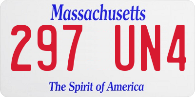 MA license plate 297UN4