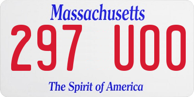 MA license plate 297UO0