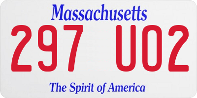 MA license plate 297UO2