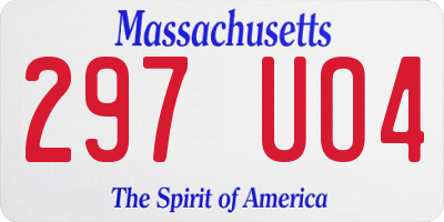 MA license plate 297UO4