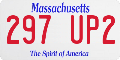 MA license plate 297UP2