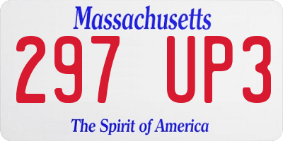 MA license plate 297UP3