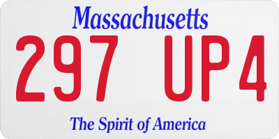 MA license plate 297UP4