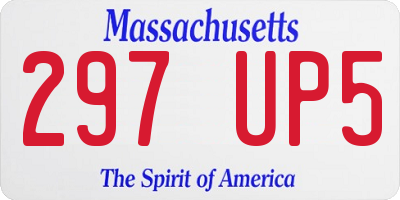 MA license plate 297UP5