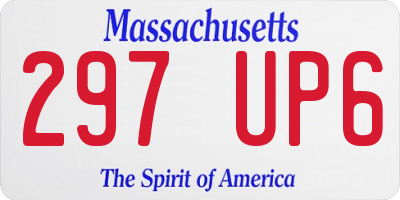 MA license plate 297UP6