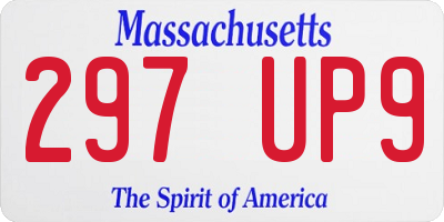 MA license plate 297UP9