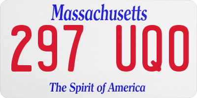 MA license plate 297UQ0