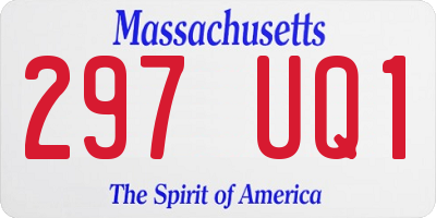 MA license plate 297UQ1