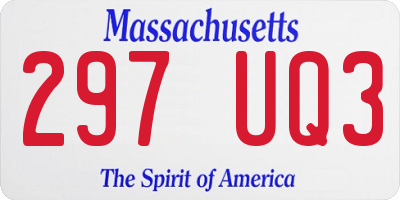 MA license plate 297UQ3