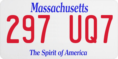MA license plate 297UQ7