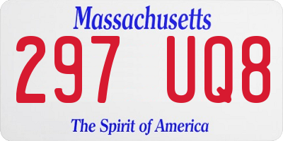 MA license plate 297UQ8