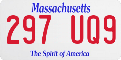 MA license plate 297UQ9