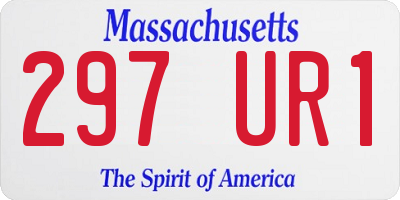 MA license plate 297UR1