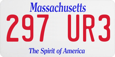 MA license plate 297UR3