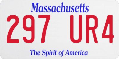 MA license plate 297UR4