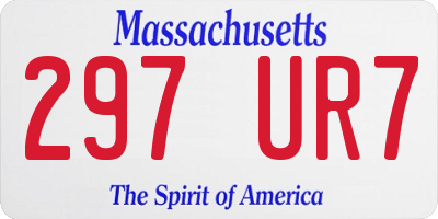 MA license plate 297UR7