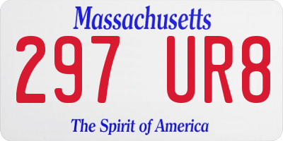 MA license plate 297UR8
