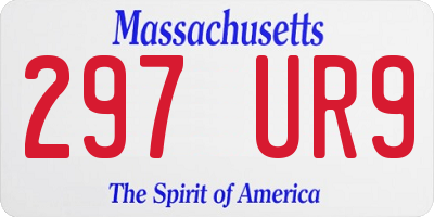 MA license plate 297UR9