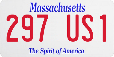 MA license plate 297US1