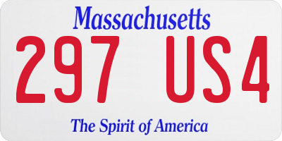 MA license plate 297US4