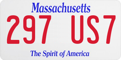 MA license plate 297US7