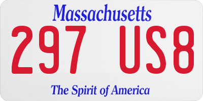 MA license plate 297US8