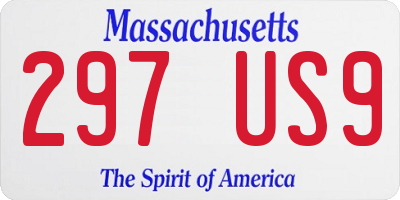 MA license plate 297US9