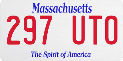 MA license plate 297UT0