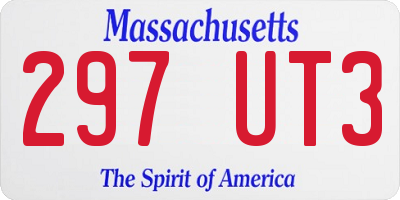 MA license plate 297UT3