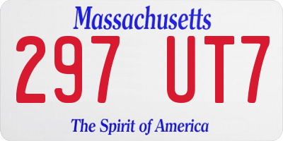 MA license plate 297UT7