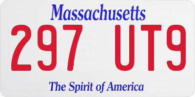 MA license plate 297UT9