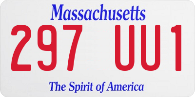 MA license plate 297UU1