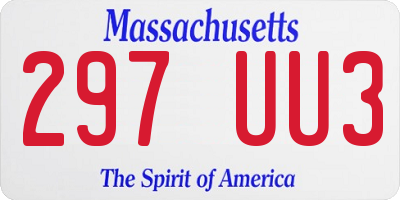 MA license plate 297UU3
