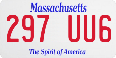 MA license plate 297UU6