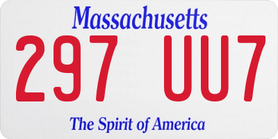 MA license plate 297UU7