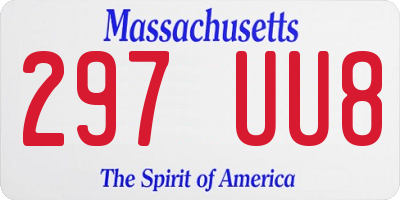 MA license plate 297UU8