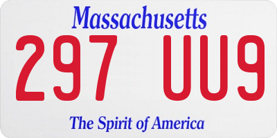 MA license plate 297UU9