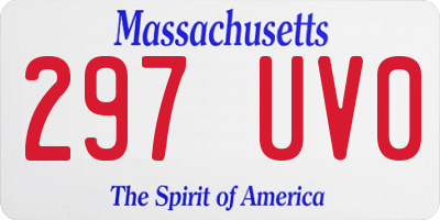 MA license plate 297UV0